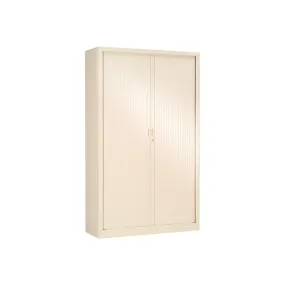 Armoire haute monobloc à rideaux GENERIC - 198 x 120 x 43 cm - beige