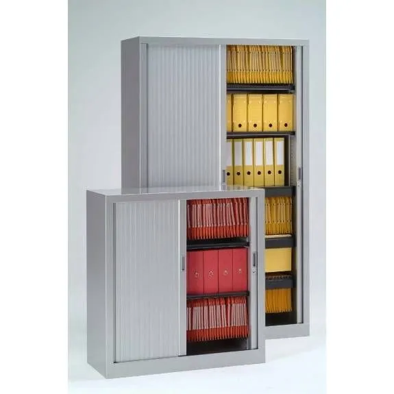 Armoire monobloc h160xl100xp43 cm 3 tab. Gris rideaux gris