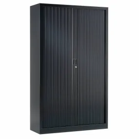 Armoire monobloc h198xl120xp43 cm 4 tab. Noir rideaux noir