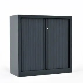 Armoire métallique Corial - h. 100 x l. 100 cm - 2 tablettes - unicolore - fermeture rideaux 