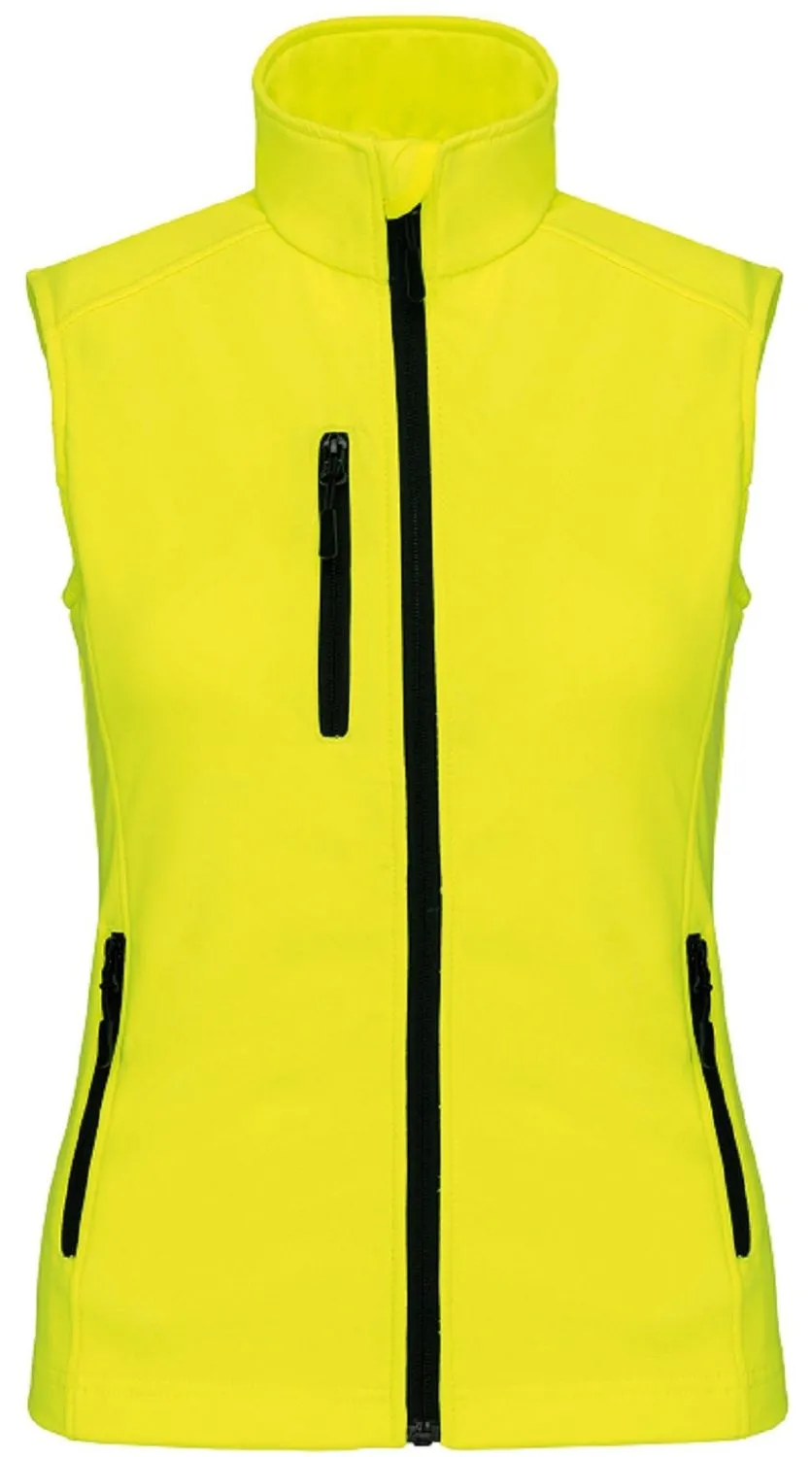 Bodywarmer softshell - gilet sans manches - K404 - jaune fluo - Femme 