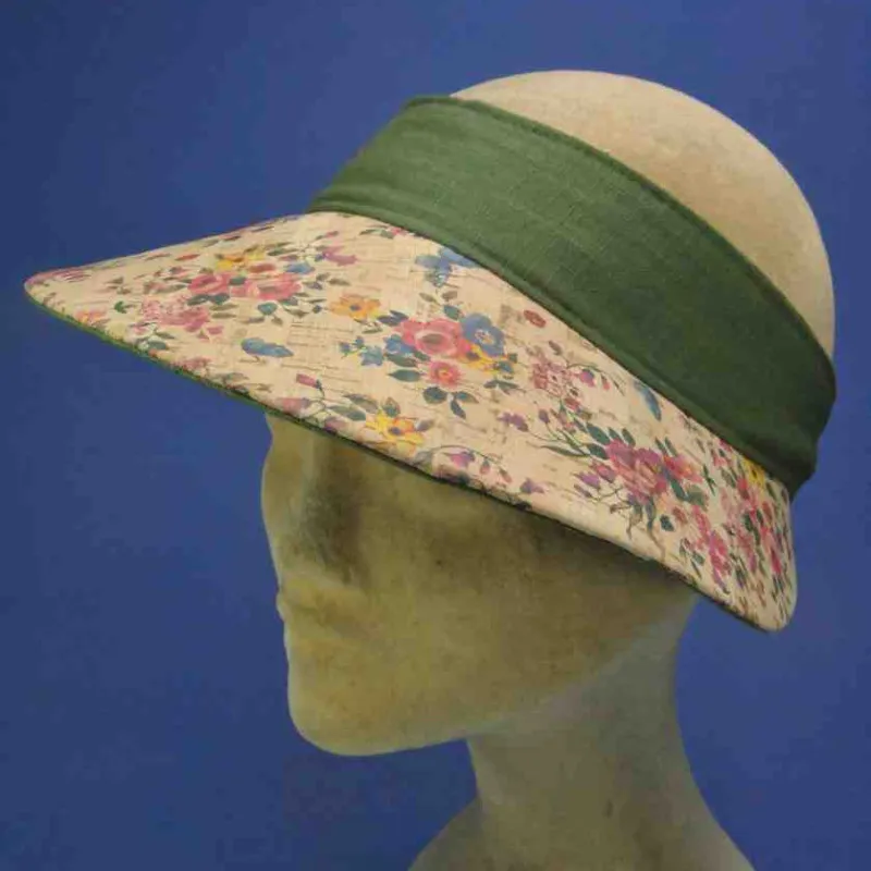 Chapeau grande visière rigide kaki | Chapeau d'été pour femme