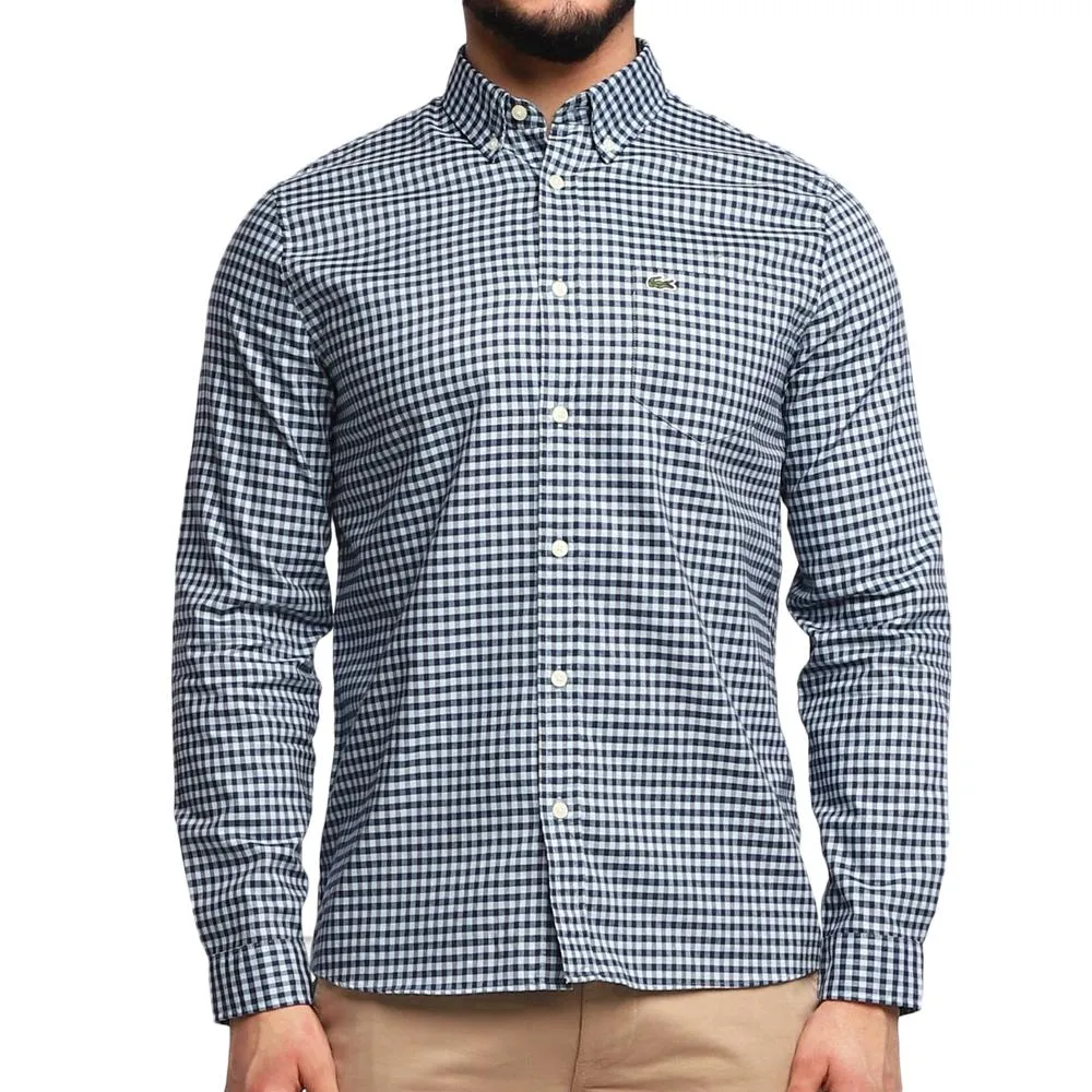 Chemise à Carreaux Manches longues Bleu/Marine Homme Lacoste CH5267