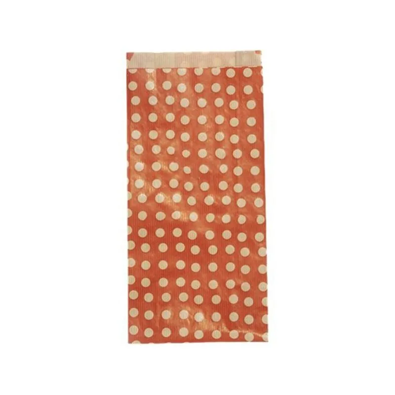 Clairefontaine - 50 Pochettes cadeau kraft - 15 cm x 6 cm x 31 cm - pois/fond rouge