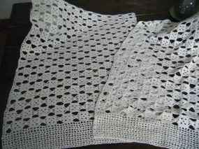 Deux pièces rideaux crochet fait main Vintage 60'S