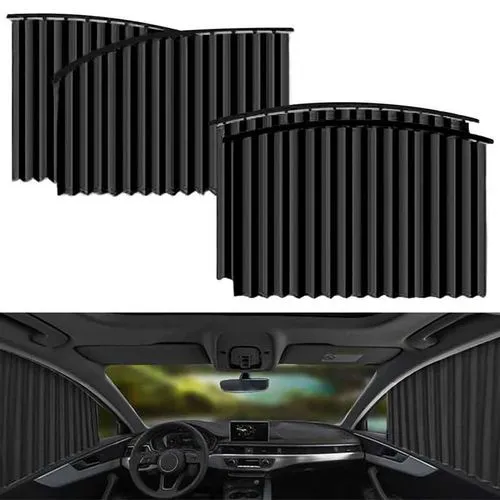 Ensemble de 4 Rideaux Pare-Soleil Magnétiques pour Voiture 