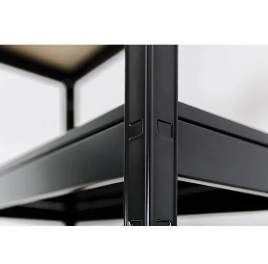 Etagère charges lourdes tablettes en bois 90Kg par niveau 180x90x40cm noir