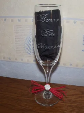 flute haute bonne fête maman choix style gravure artisanale