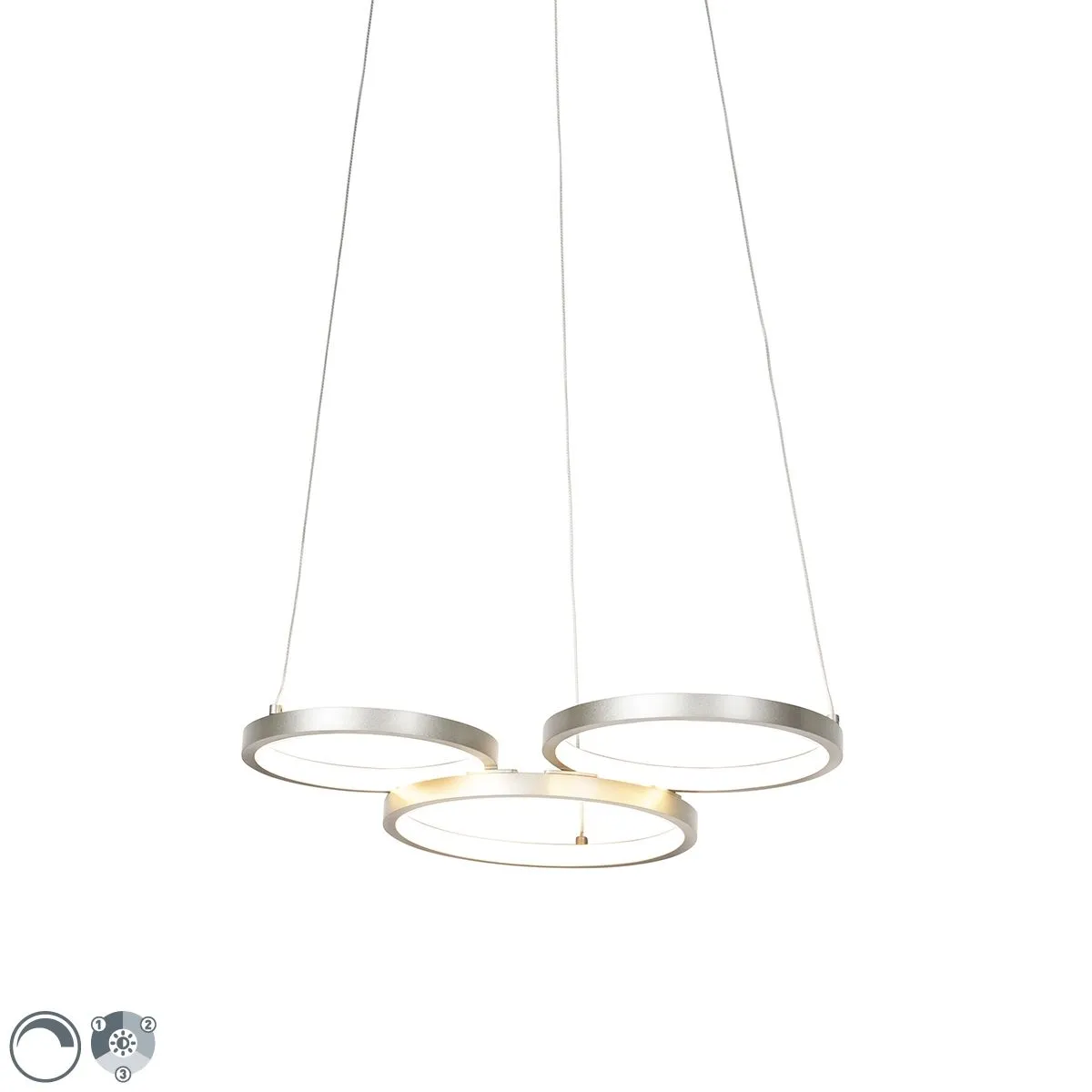 Lampe suspendue en acier avec LED 3-step dimmable 3-light - Rondas