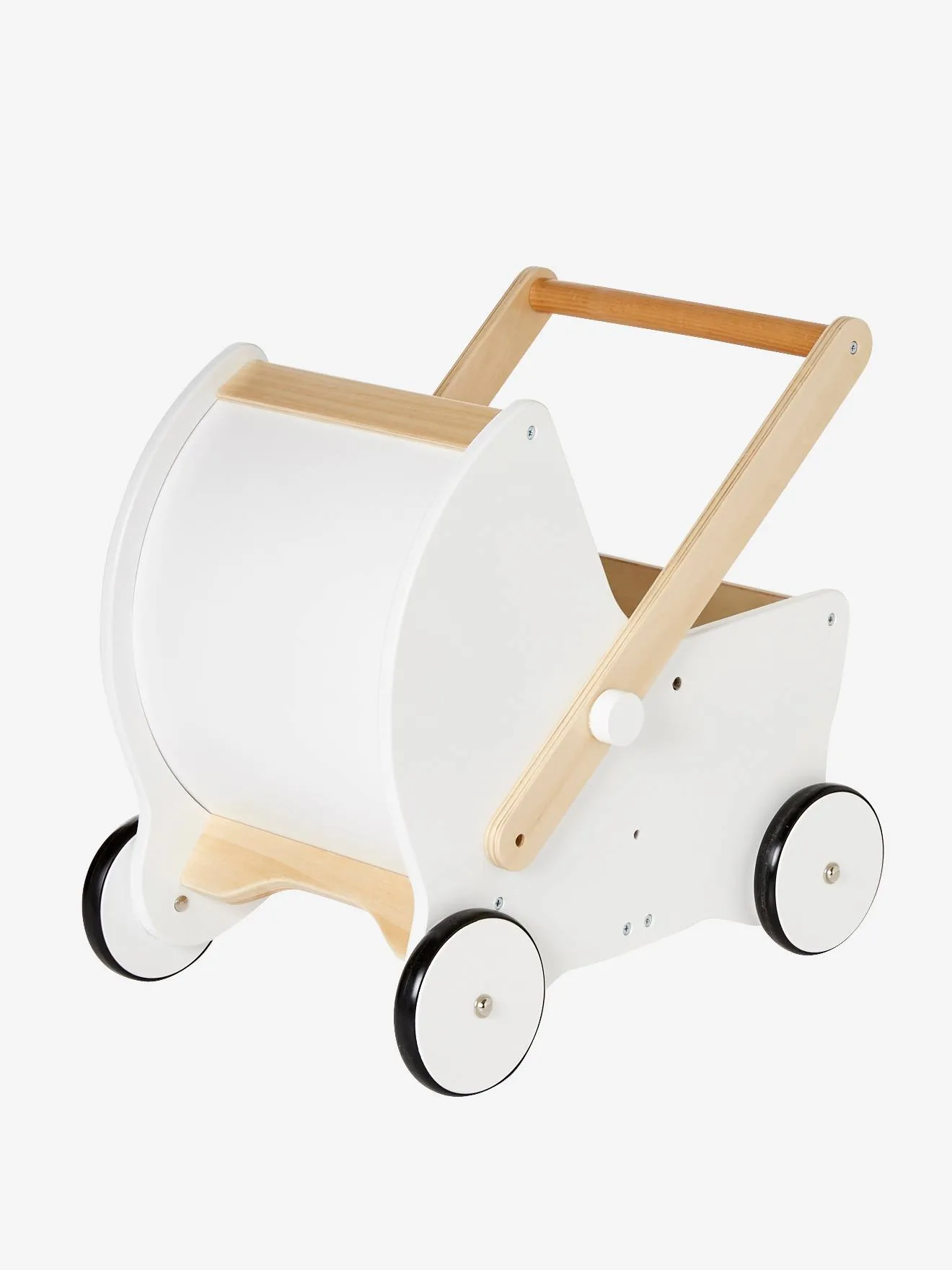 Landau de marche 2 en 1 en bois FSC® blanc - Vertbaudet