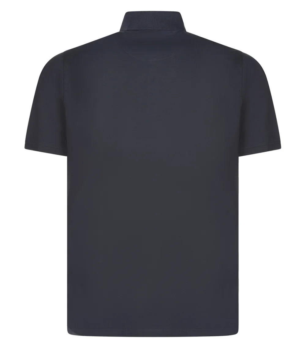 Polo Casa Moda en coton mélangé gris à manches courtes