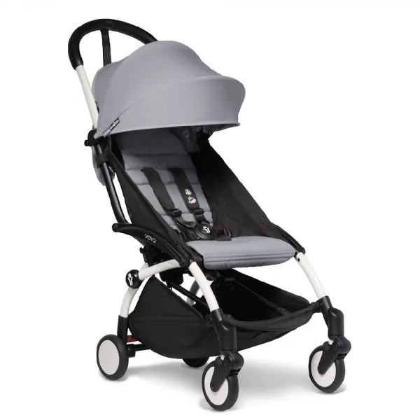 Poussette Trio YOYO 2 pack 6+ + Yoyo car seat by Besafe + Nacelle - Cadre Blanc - Stone