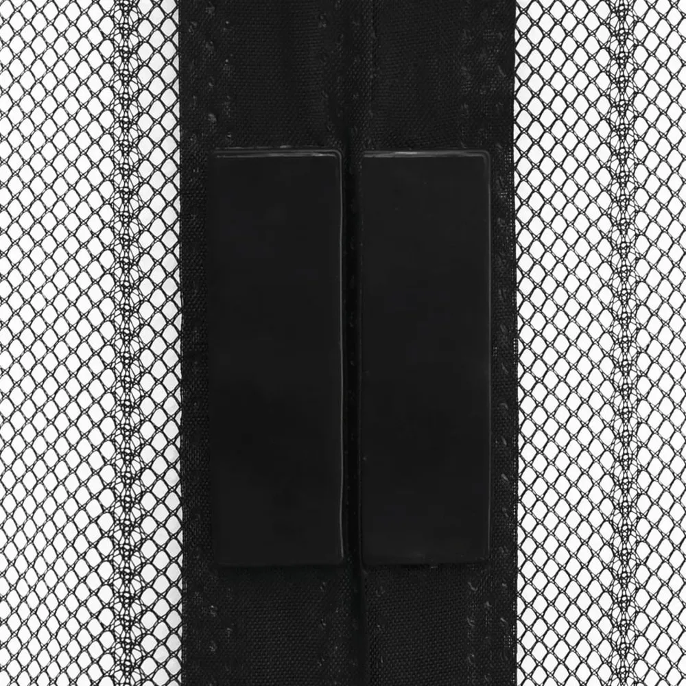 Rideaux de porte anti-insectes 2 pcs et aimants noir 220x130 cm