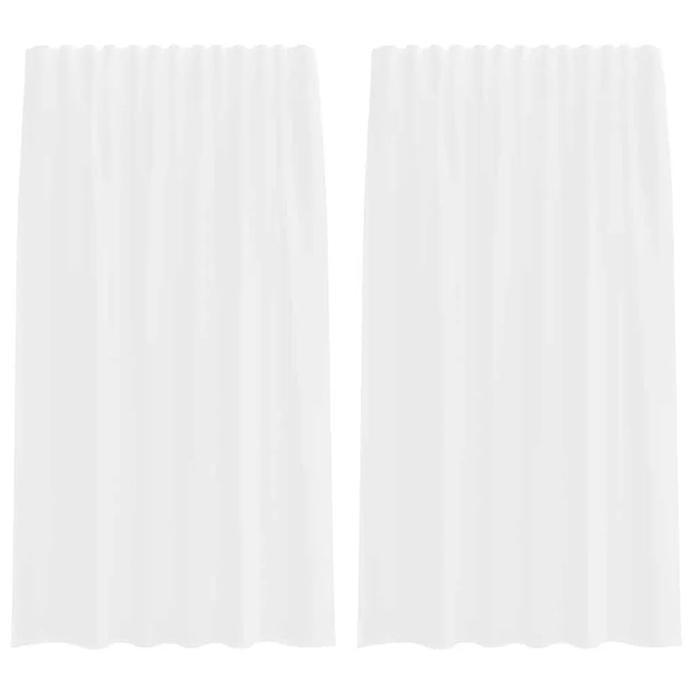 Rideaux en voile avec boucles 2 pcs blanc 140x175 cm
