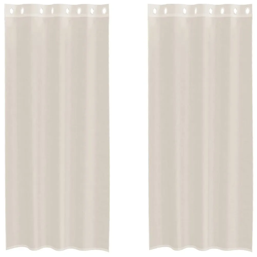 Rideaux en voile avec œillets 2 pcs crème 140x245 cm